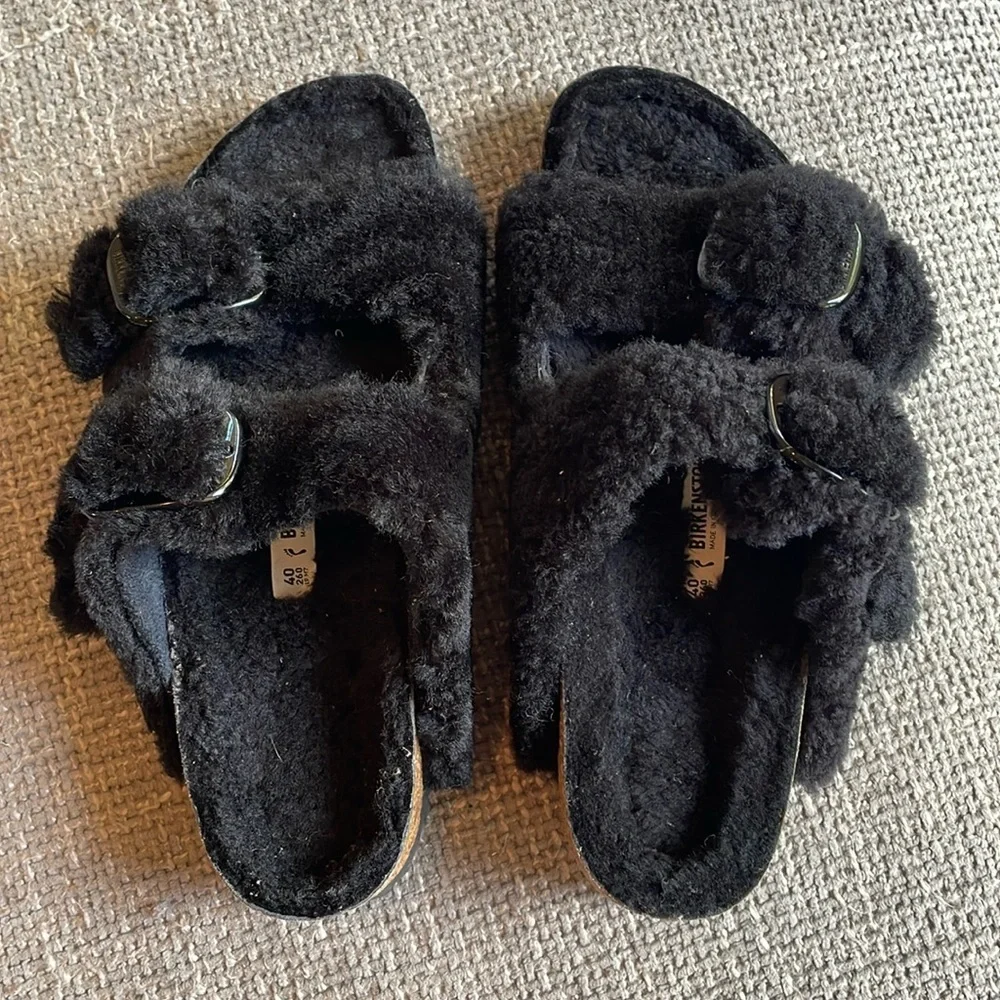 NWT BIRKENSTOCK BIG BUCKLE Fur Lined Sandals! - Picture 6 of 11